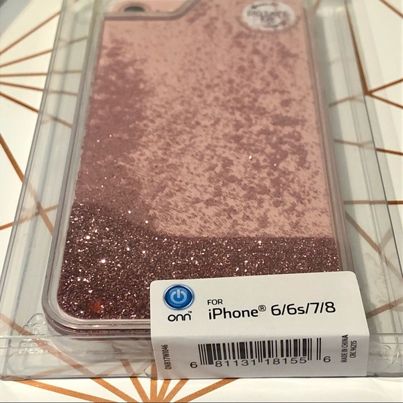 🟣[onn] BNIB Rose Gold Glitter Waterfall iPhone 6/6s/7/8 Case - Picture 4 of 7